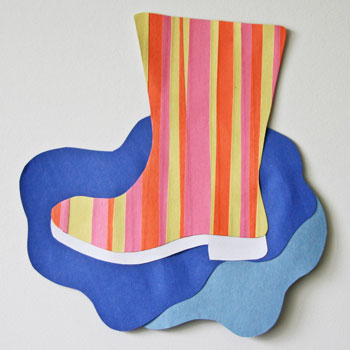 rainboot paper stripe craft