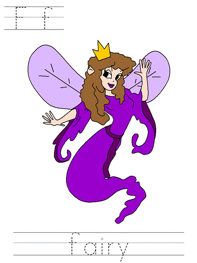 Ff fairy learn to print worksheet