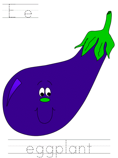 learn to print worksheets - Ee eggplant