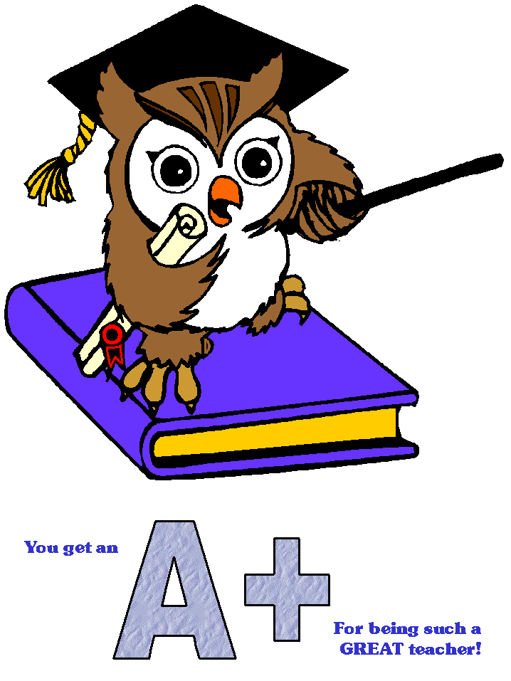 a+ owl teacher coloring page