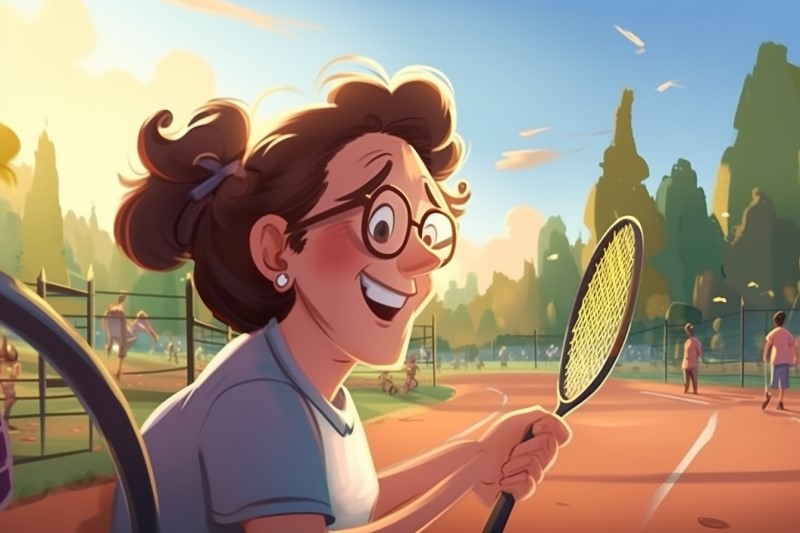 Leanne playing tennis