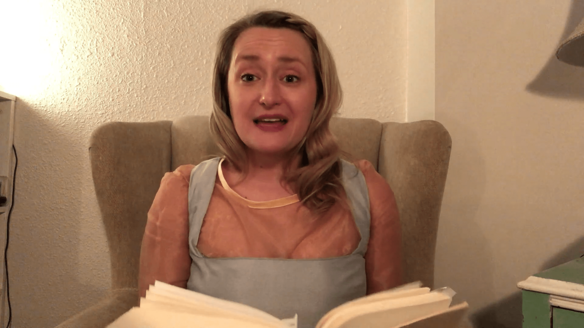 Image of the storyteller telling the story of Cinderella.