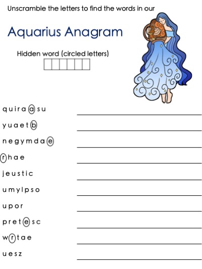 Aquarius Anagram