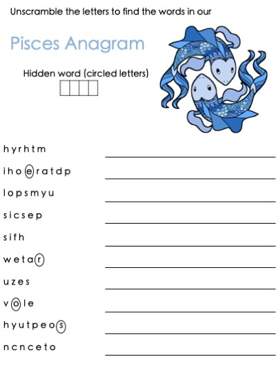 Pisces Anagram