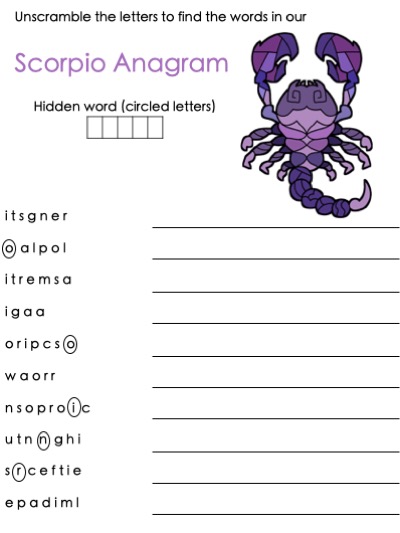 Scorpio Anagram