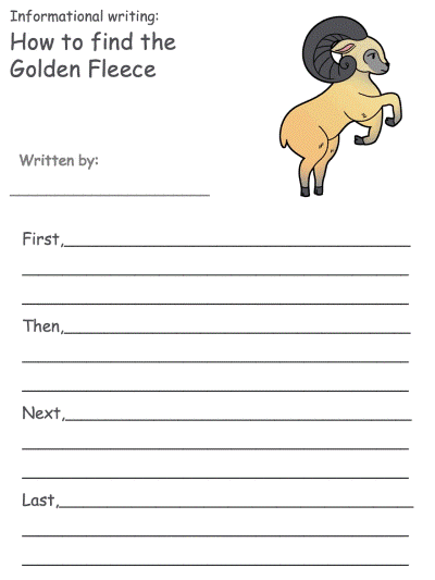 Printable Informational Writing Activities - Aries Theme
