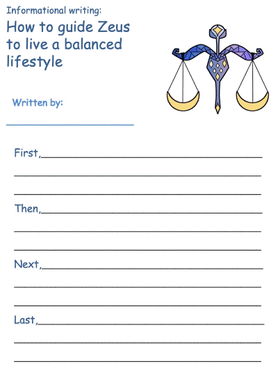 Printable Informational Writing Activities - Libra Theme