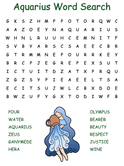 Aquarius Word Search