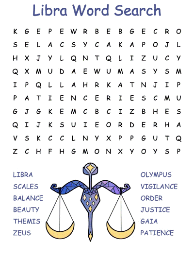 Libra Word Search