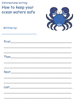 cancer the crab informational writing  worksheets