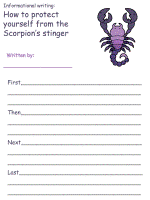 scorpio informational writing  worksheets