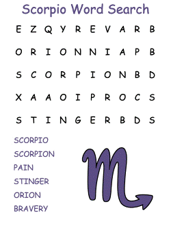 scorpio word searches