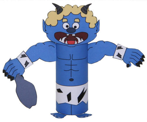 Blue Oni Toilet Paper Roll Craft