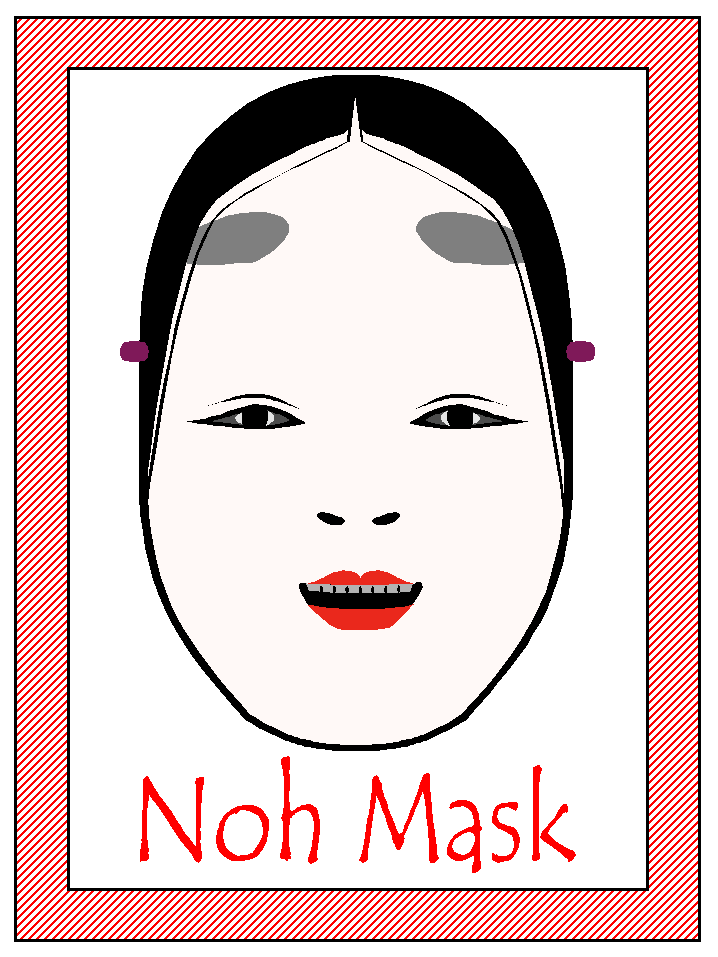 Noh mask coloring page