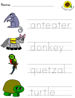 picture clue tracer worksheets